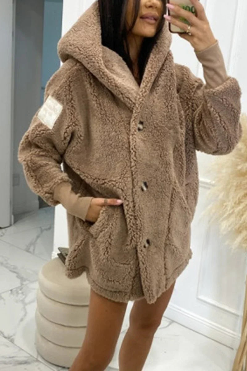 Sabrina - Damen Plüsch Kapuzenjacke