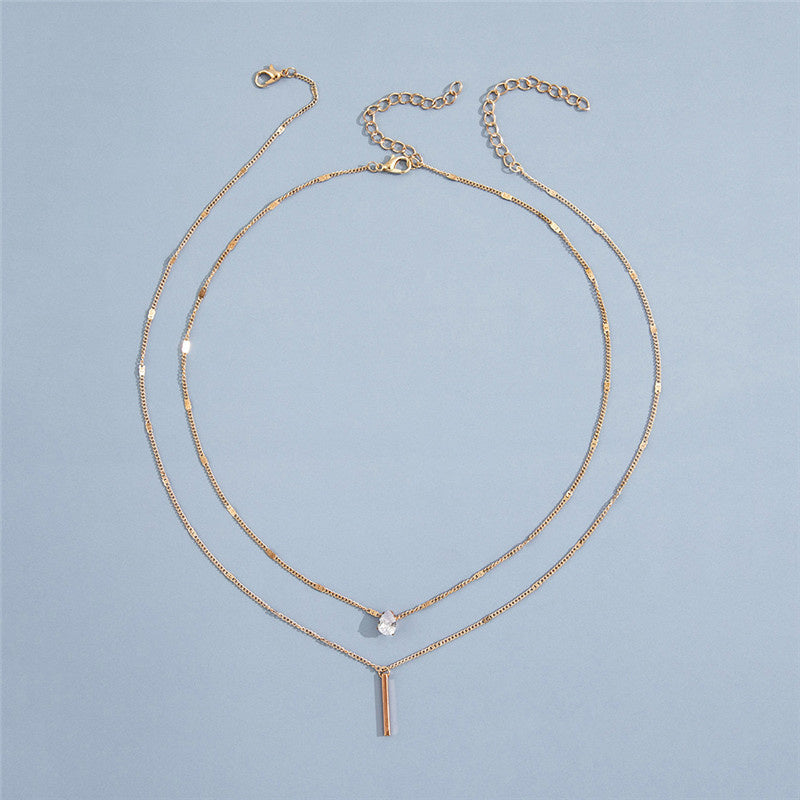 Hals Glitzer | Gold-Anhänger Halskette Set Vintage-Schmuck