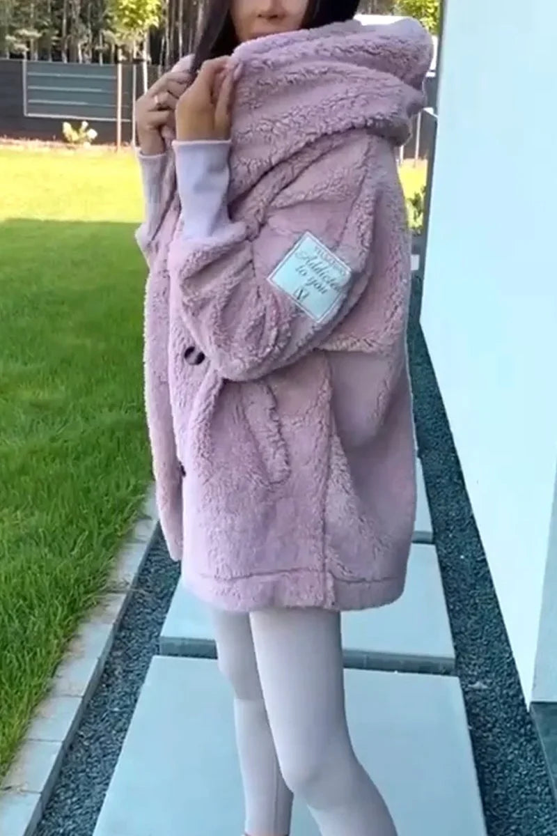 Sabrina - Damen Plüsch Kapuzenjacke