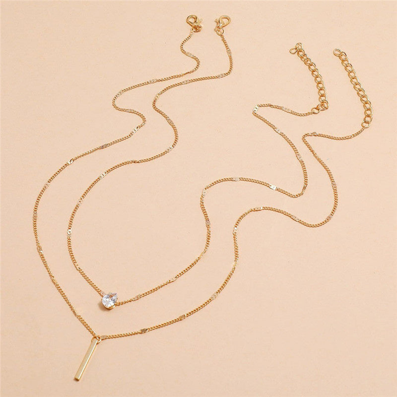 Hals Glitzer | Gold-Anhänger Halskette Set Vintage-Schmuck