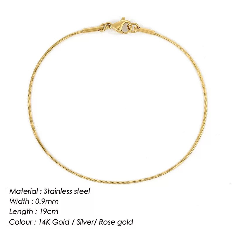 Bändchen | Minimalistisches Armband mit Schlangen schließe
