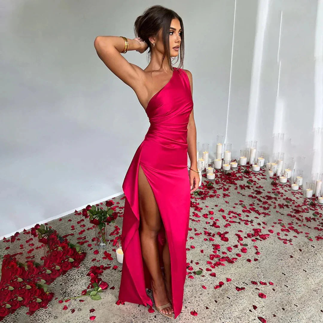 Asymmetrisches One Shoulder Cocktailkleid Für Damen | Maxi