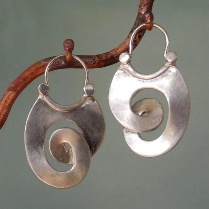 Vintage Silberne Spiral-Ohrringe - Selena