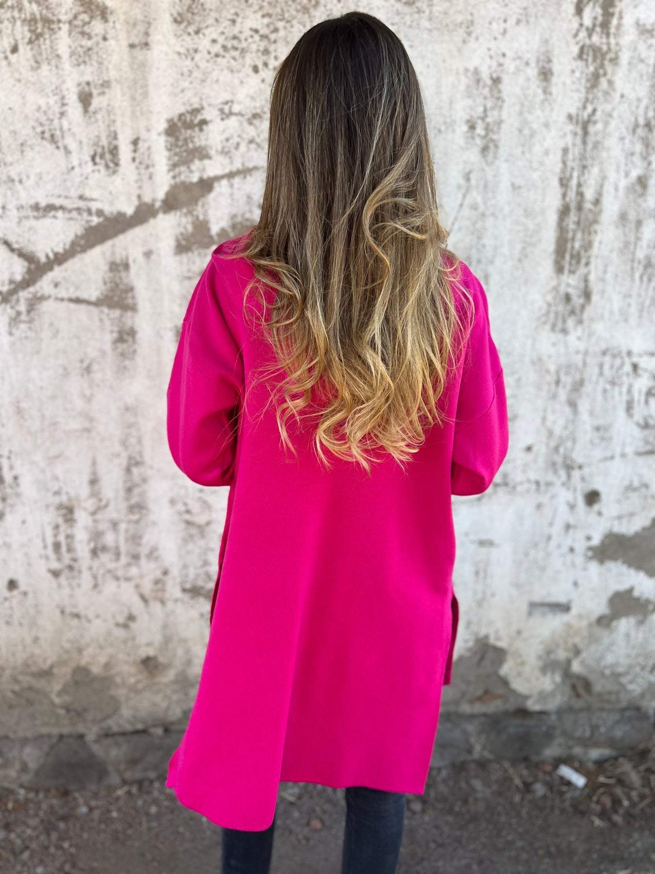 Olivia - Lange Strickjacke Mit Kapuze