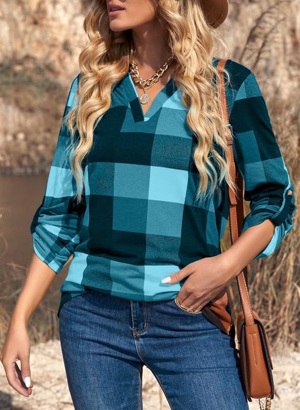 Stilvolle Frühlings-Casual-Karierte Damenbluse - Lara