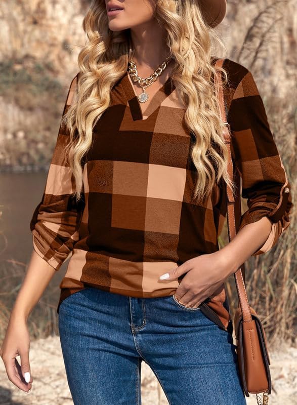 Stilvolle Frühlings-Casual-Karierte Damenbluse - Lara