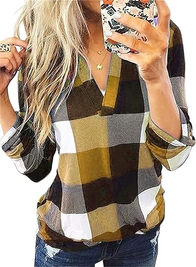Stilvolle Frühlings-Casual-Karierte Damenbluse - Lara