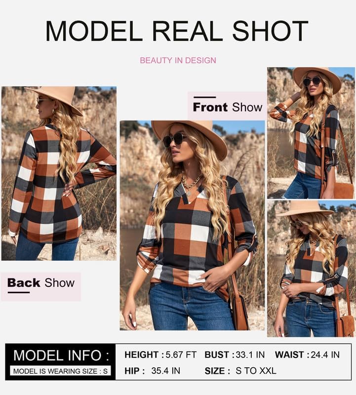 Stilvolle Frühlings-Casual-Karierte Damenbluse - Lara