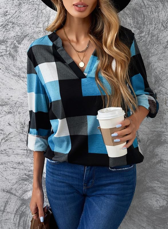 Stilvolle Frühlings-Casual-Karierte Damenbluse - Lara