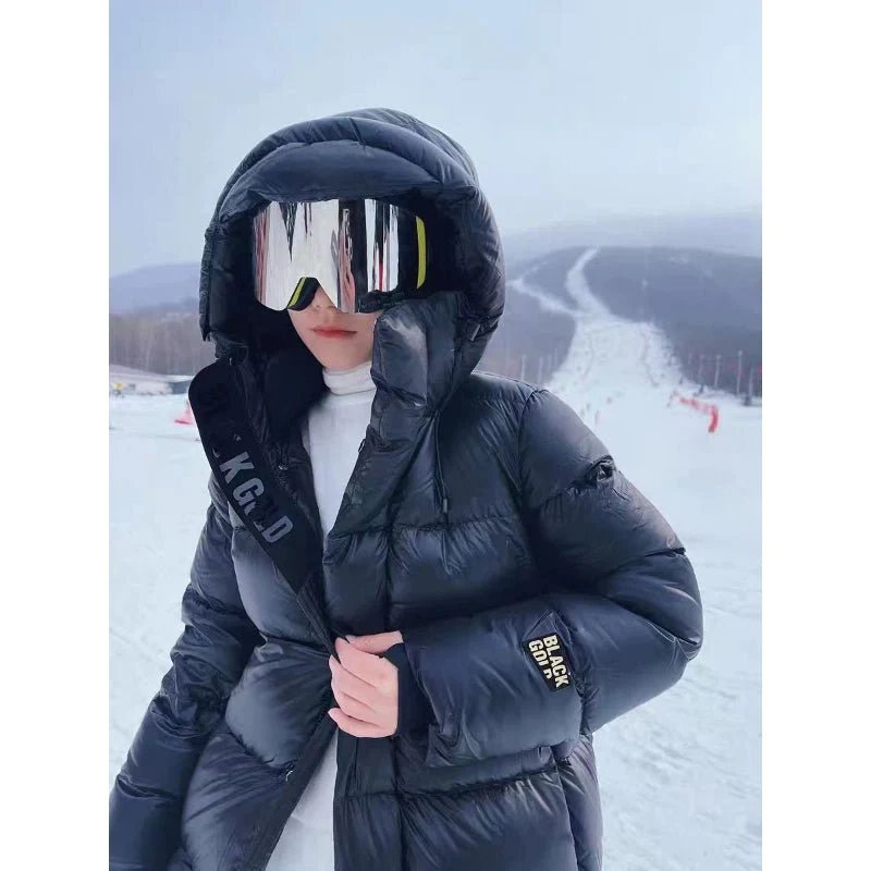 Phoebe - Luxe Longline Daunen Pufferjacke