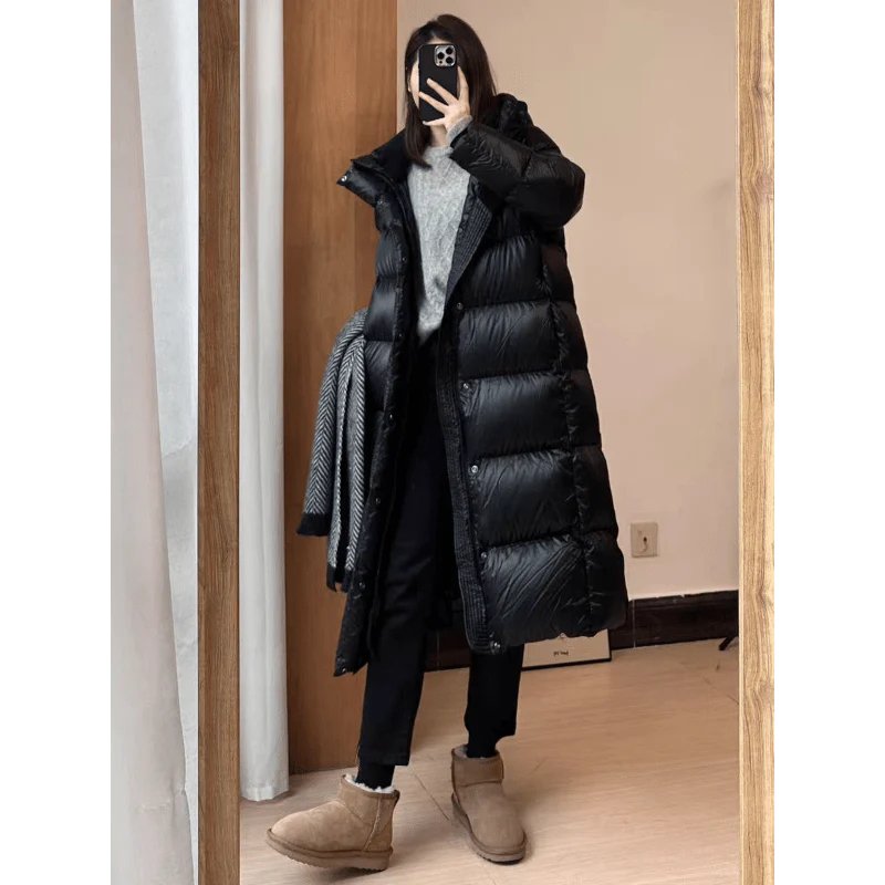 Phoebe - Luxe Longline Daunen Pufferjacke