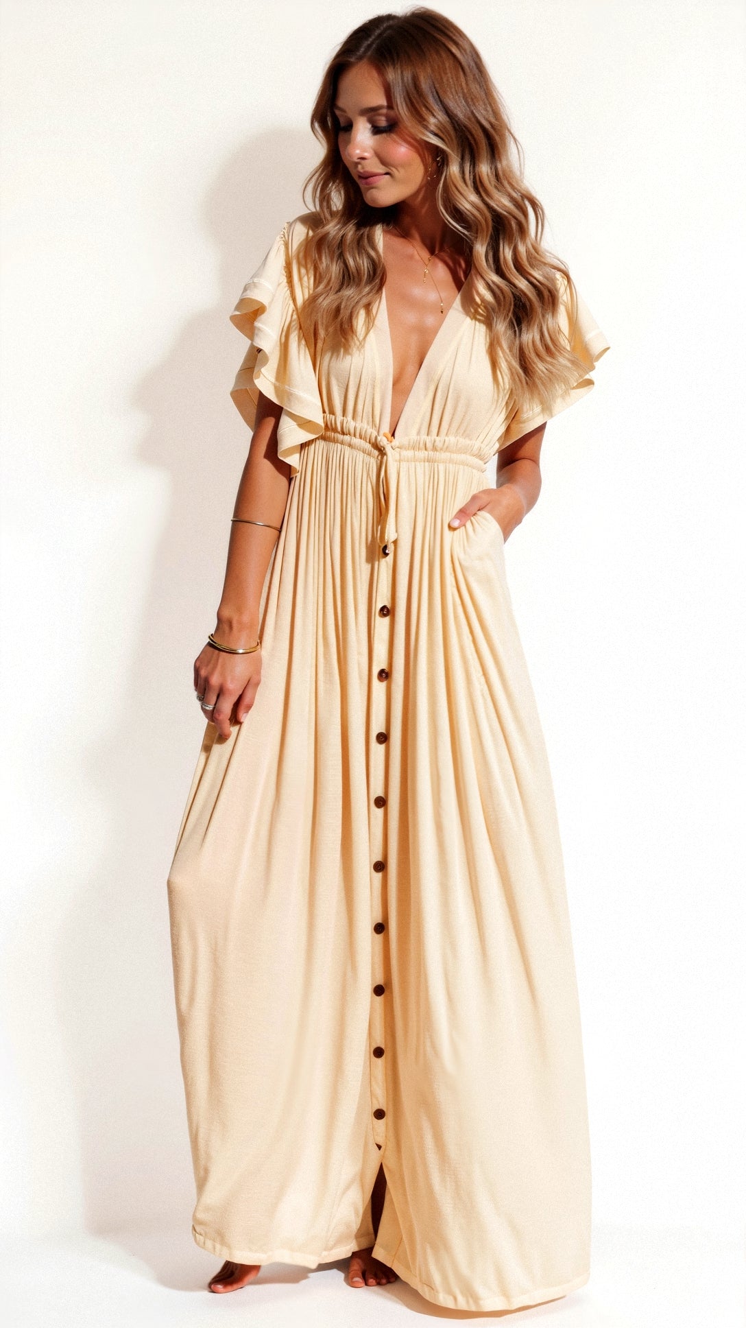 Alba Maxikleid mit Knopfleiste