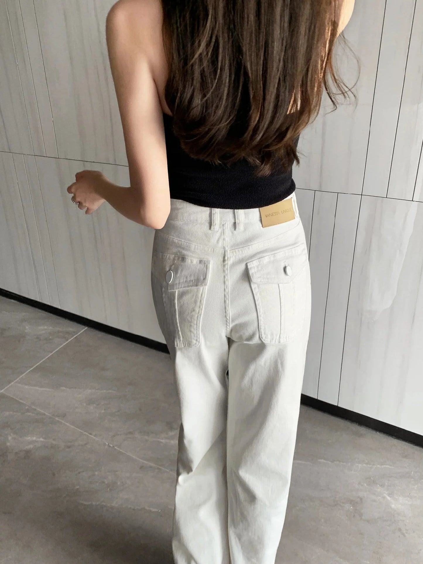 Kiera High-Waisted Jeans mit Weitem Bein