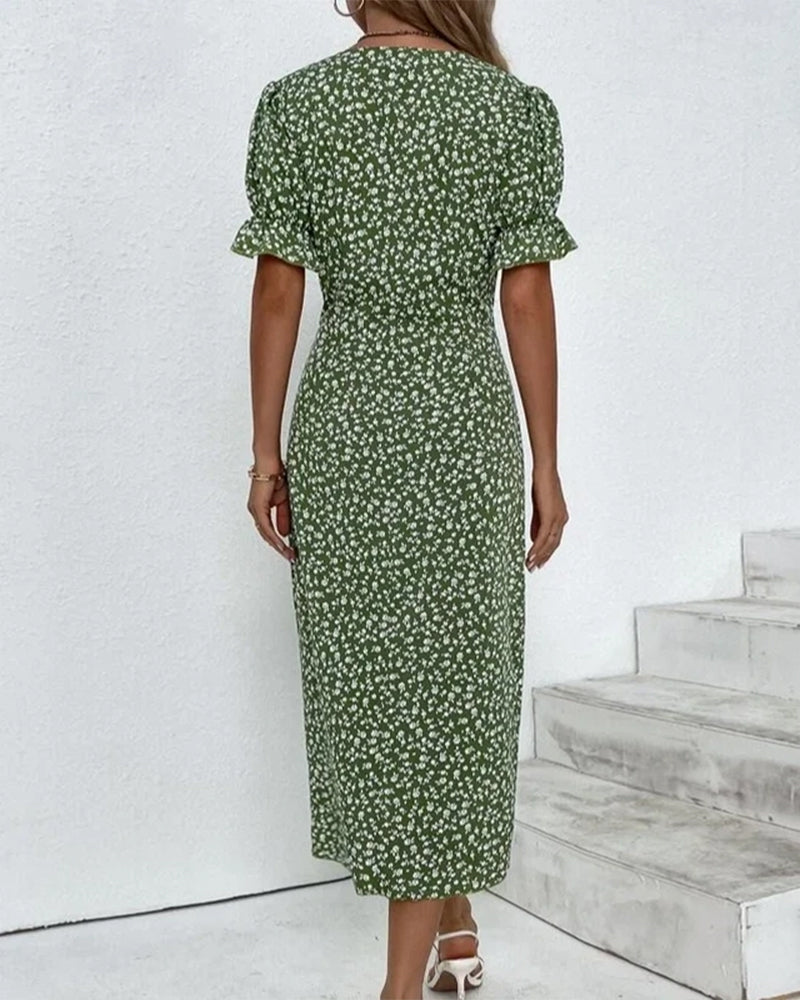 Wickelkleid Mit Blumenmuster Für Damen | Midi