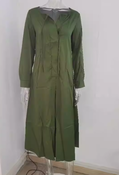 Lockeres Kleid Mit V Ausschnitt Für Damen | Maxi