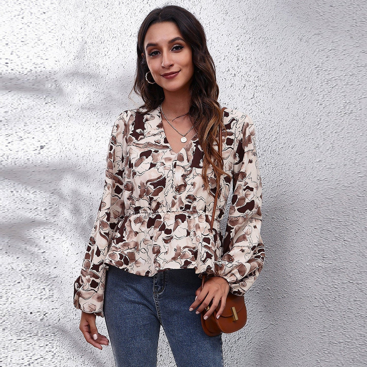 Luftige & Farbenfrohe Damenbluse mit Muster – Leona