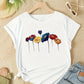 Weißes Damen T Shirt Mit Blumenmuster | Sommer