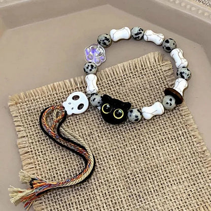 Katzen- und Totenkopf-Armband – Selina