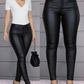 Leder-Stretchhose mit hohem Bund – Raffaela