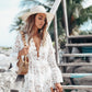 Boho Strandkleid mit Netzspitze im Lagenlook – Alina