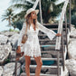 Boho Strandkleid mit Netzspitze im Lagenlook – Alina
