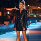 Jumpsuit mit Pailletten-Blazer und doppelreihigen Knöpfen – Stella, Frühling 2025 Edition