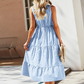 Ärmelloses Damen Midikleid mit Streifen für den Sommer
