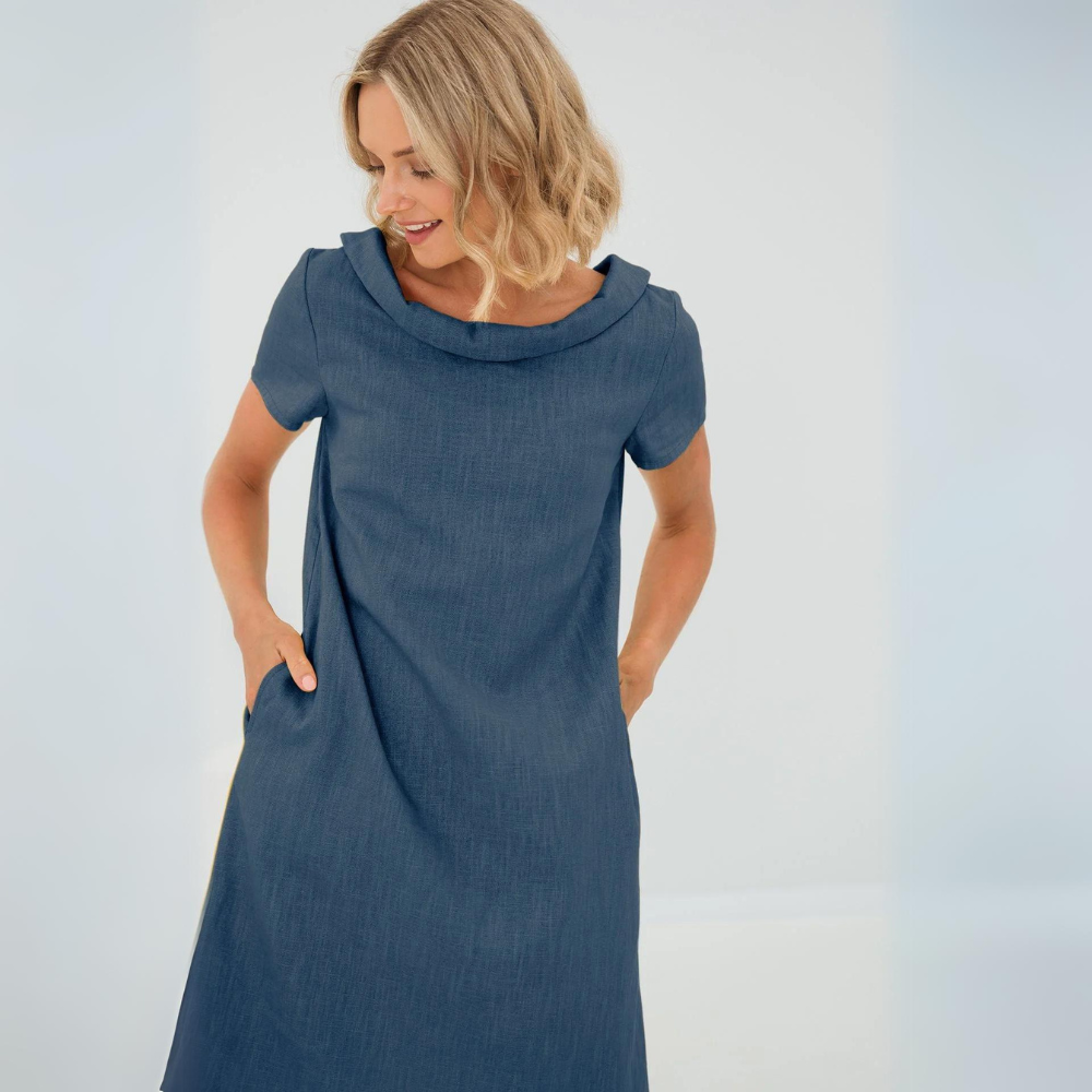 Stylisches Damen Sommerkleid aus Leinen-Baumwollmix - LinaLuft