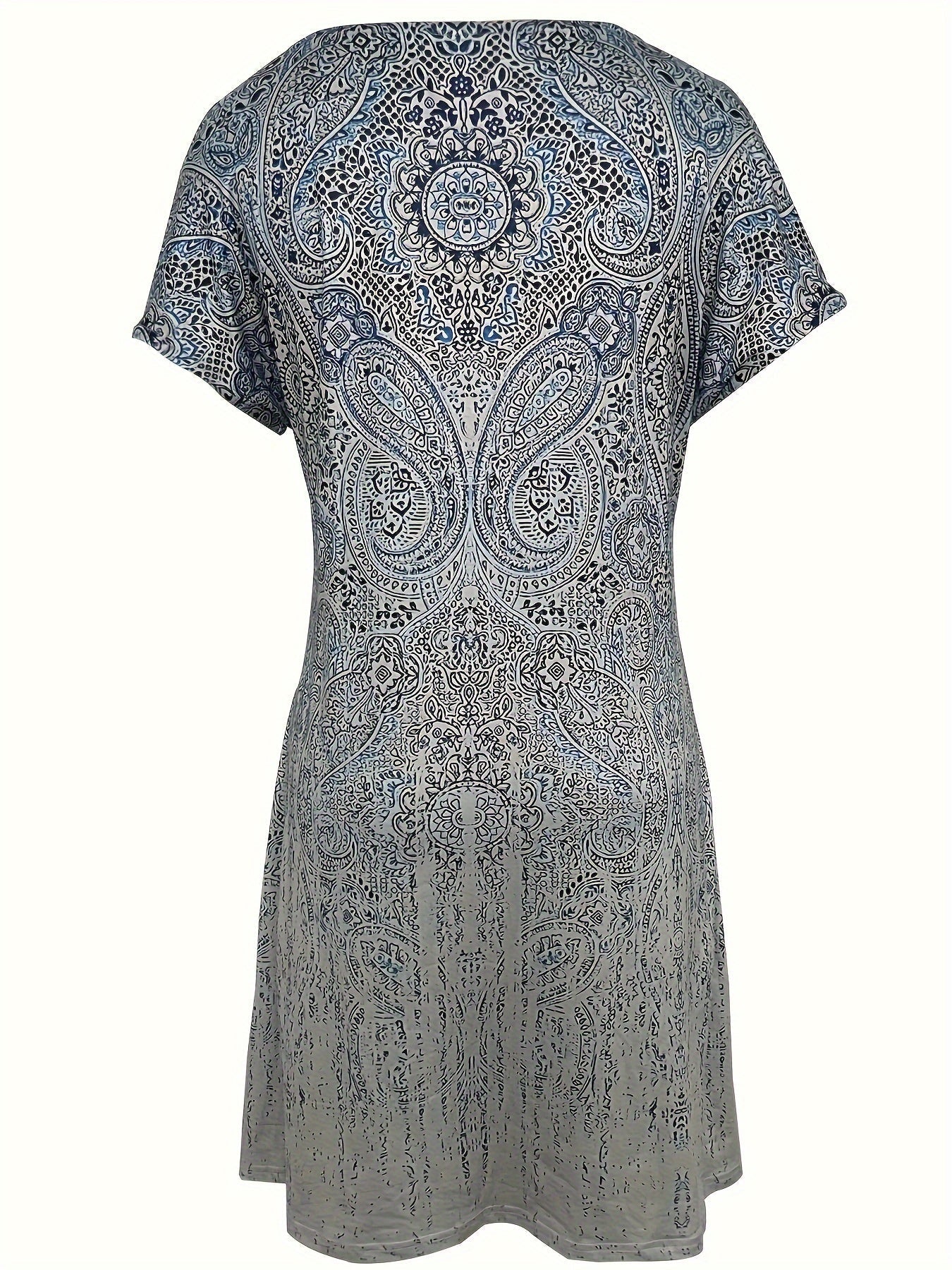 Sommerkleid Mit Rundhalsausschnitt Und Kurzen Ärmeln Für Damen | Mini