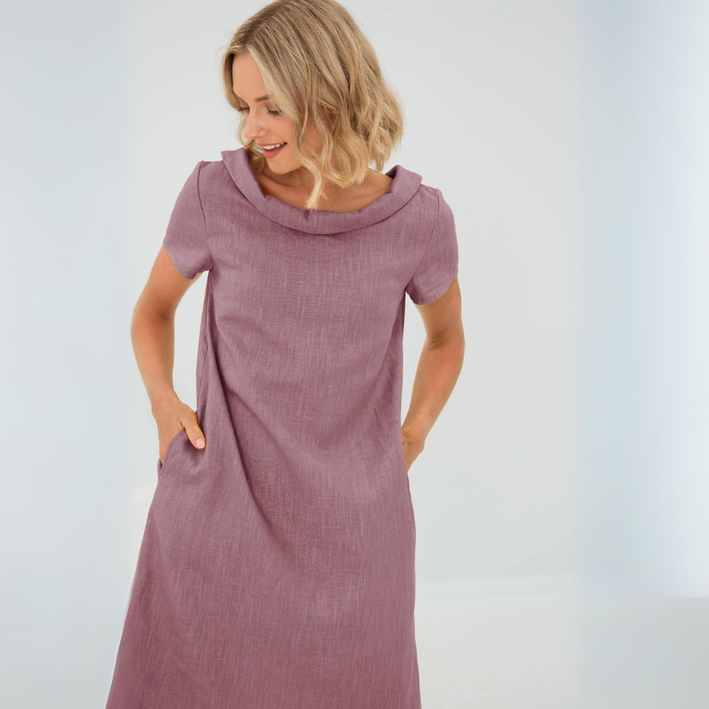 Stylisches Damen Sommerkleid aus Leinen-Baumwollmix - LinaLuft