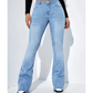 Damen Stylische Hochtaillierte Ausgestellte Jeans | Elegant