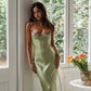 Ärmelloses Damen-Maxikleid mit Blumenstickerei für den Sommer