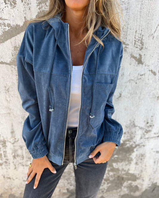 Danna™ - Cord-Jacke mit Kapuze und Reißverschluss
