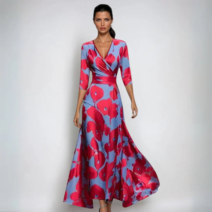 Irina – Blumiges Wickel-Maxikleid