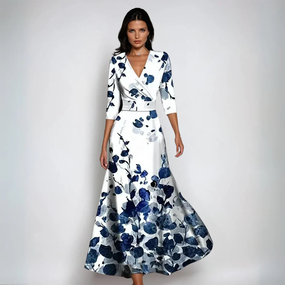 Irina – Blumiges Wickel-Maxikleid