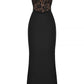 Aloisia | Damen Schwarzes Korsett-Maxikleid