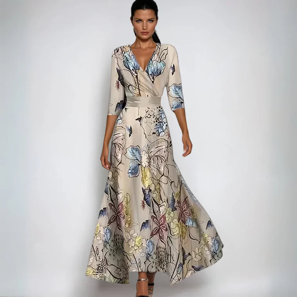 Irina – Blumiges Wickel-Maxikleid