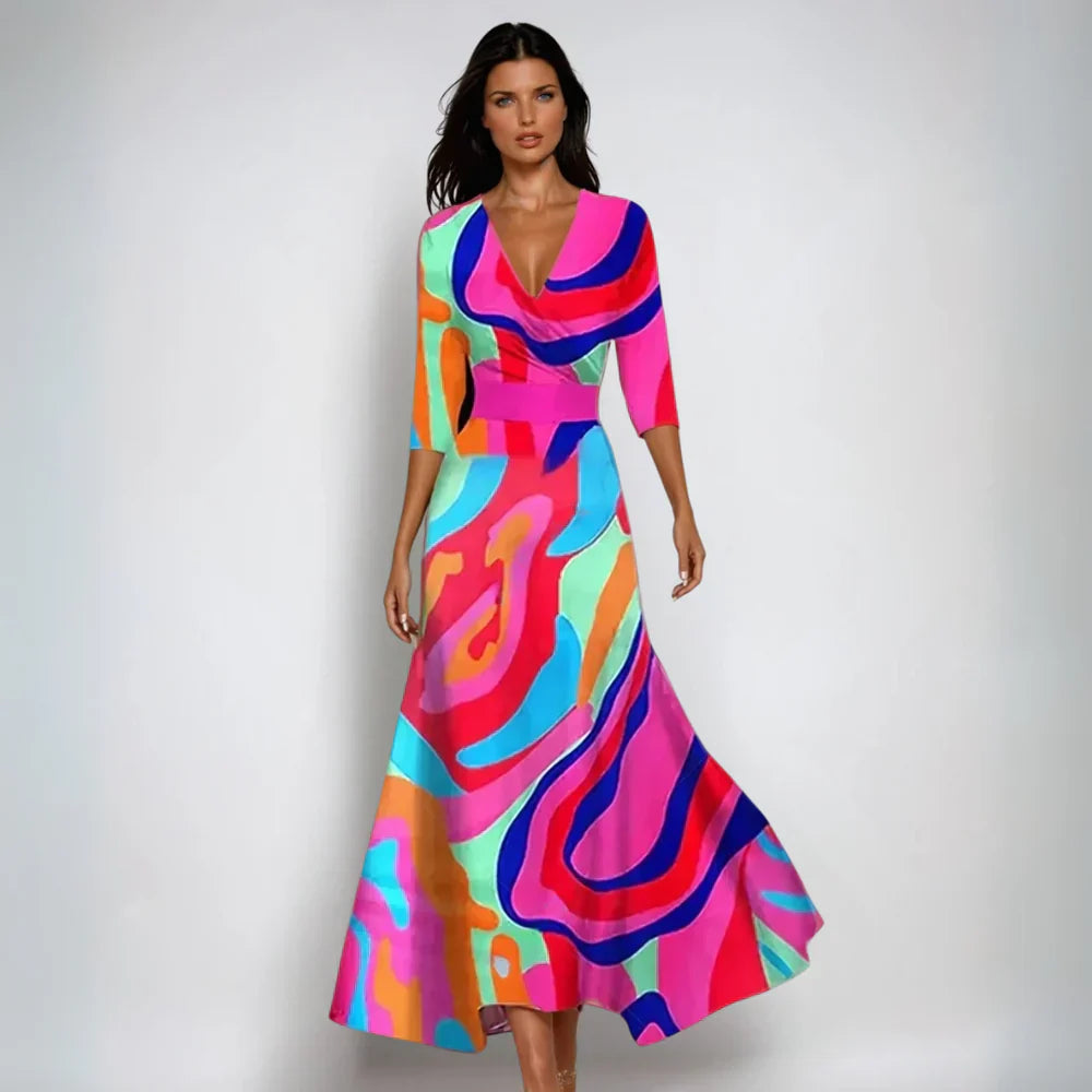 Irina – Blumiges Wickel-Maxikleid