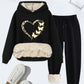 Warmer zweiteiliger Damen-Set mit Herzprint - Bella
