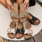 Sommerliche Damen Kork-Sandalen mit Schnalle – Karla
