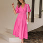 Emilia - kleid mit v-ausschnitt und puffärmeln