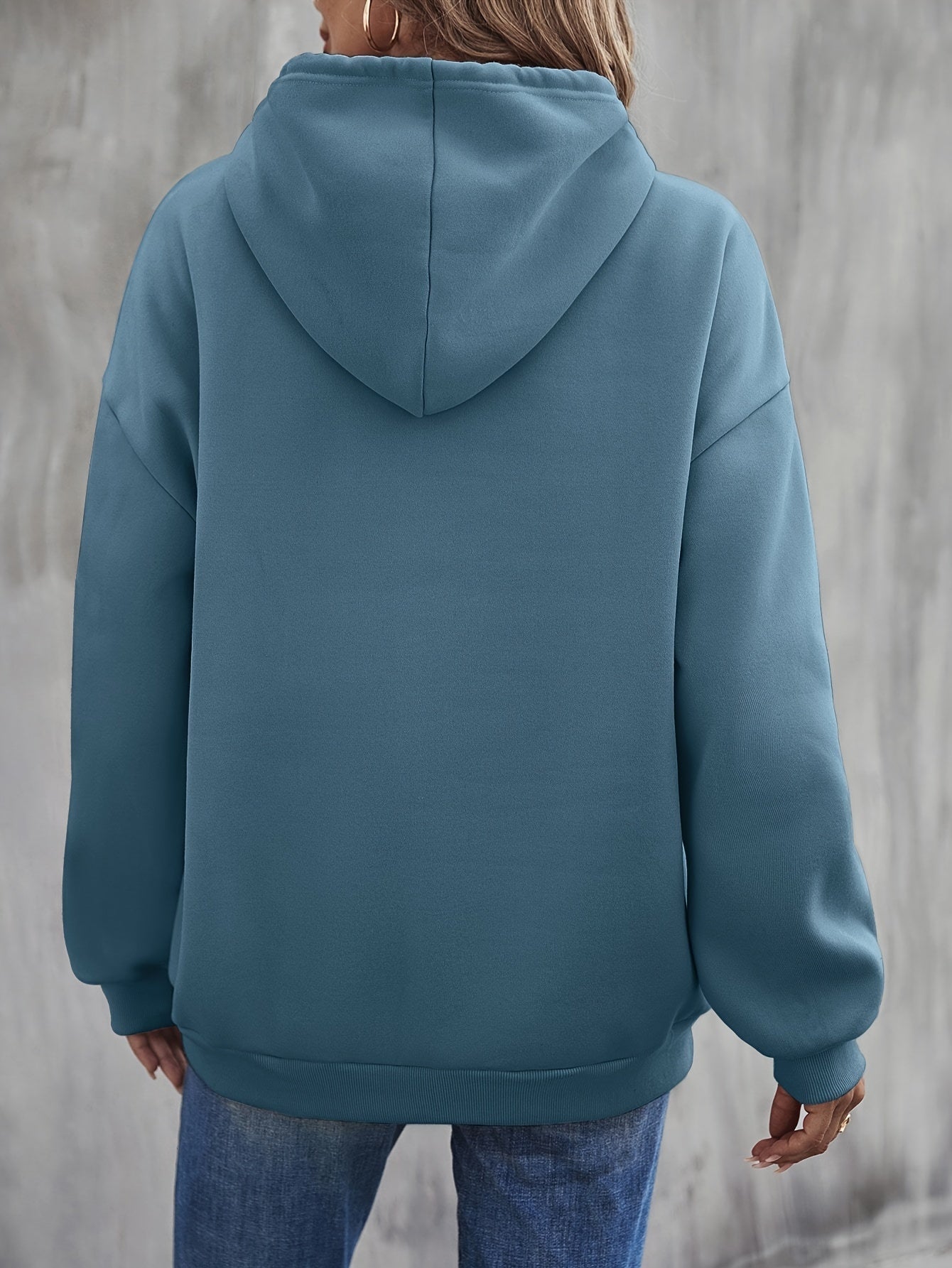 WW | gemütlicher Smile Print Hoodie mit Kordelzug für Frauen