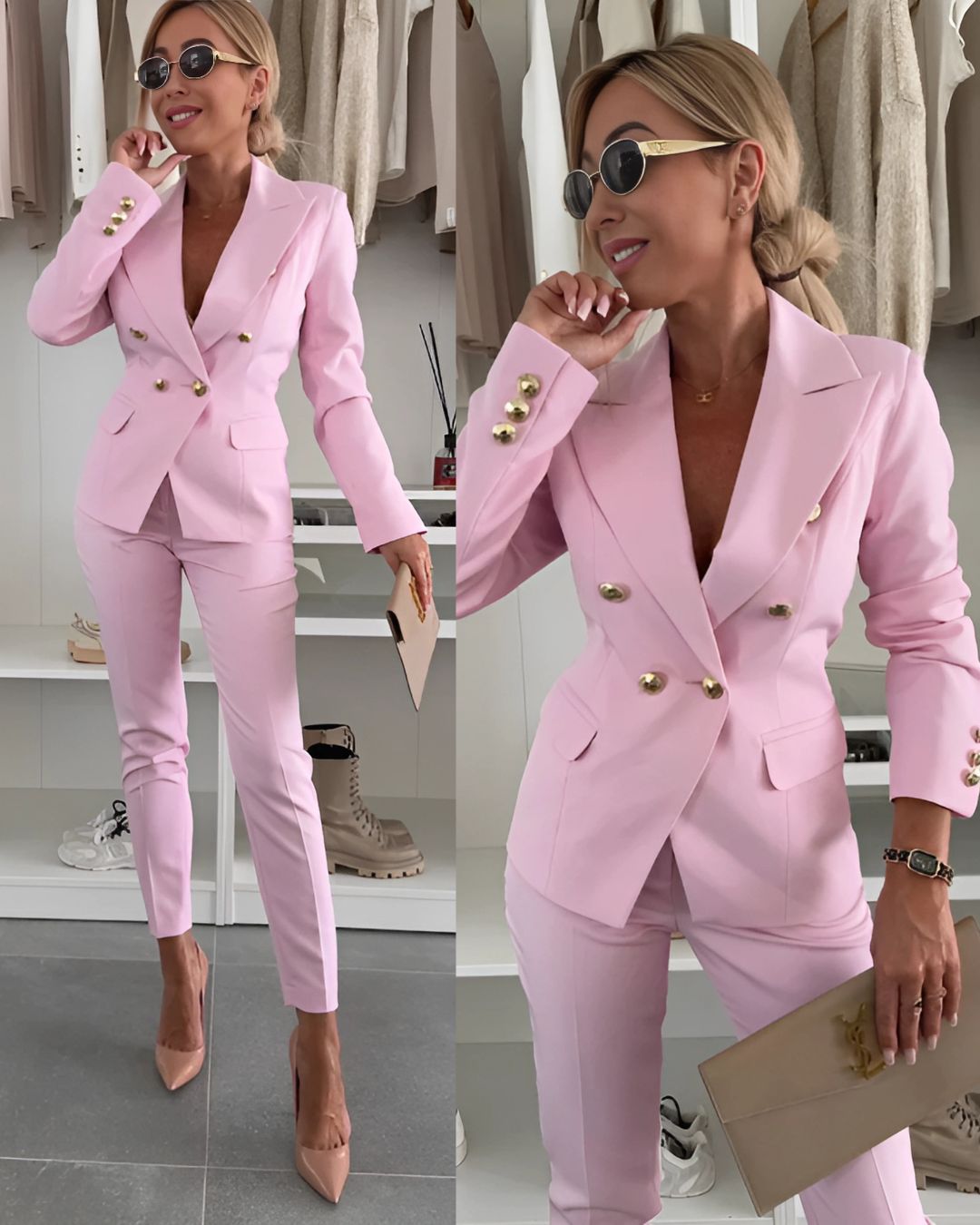 Zweiteiliges Damen Slim-Fit-Set für moderne Business-Looks – Valentina