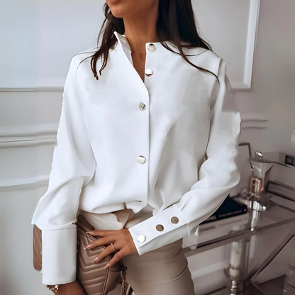Stilvolles Damen Hemd mit Knopfleiste & klassischem Kragen – Norea