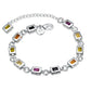 Mehrfarbiges Zirkon-Silberarmband