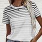Gestreiftes Damen T-Shirt mit Rundhalsausschnitt & Farbverlauf – Melia