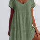 Kurzärmliges Sommerkleid Mit V Ausschnitt Für Damen | Mini