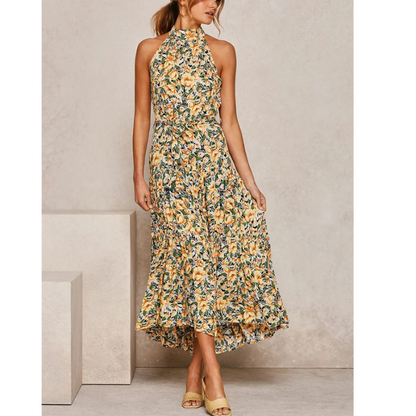 Elegantes Neckholder Kleid Ohne Ärmel Für Damen | Midi