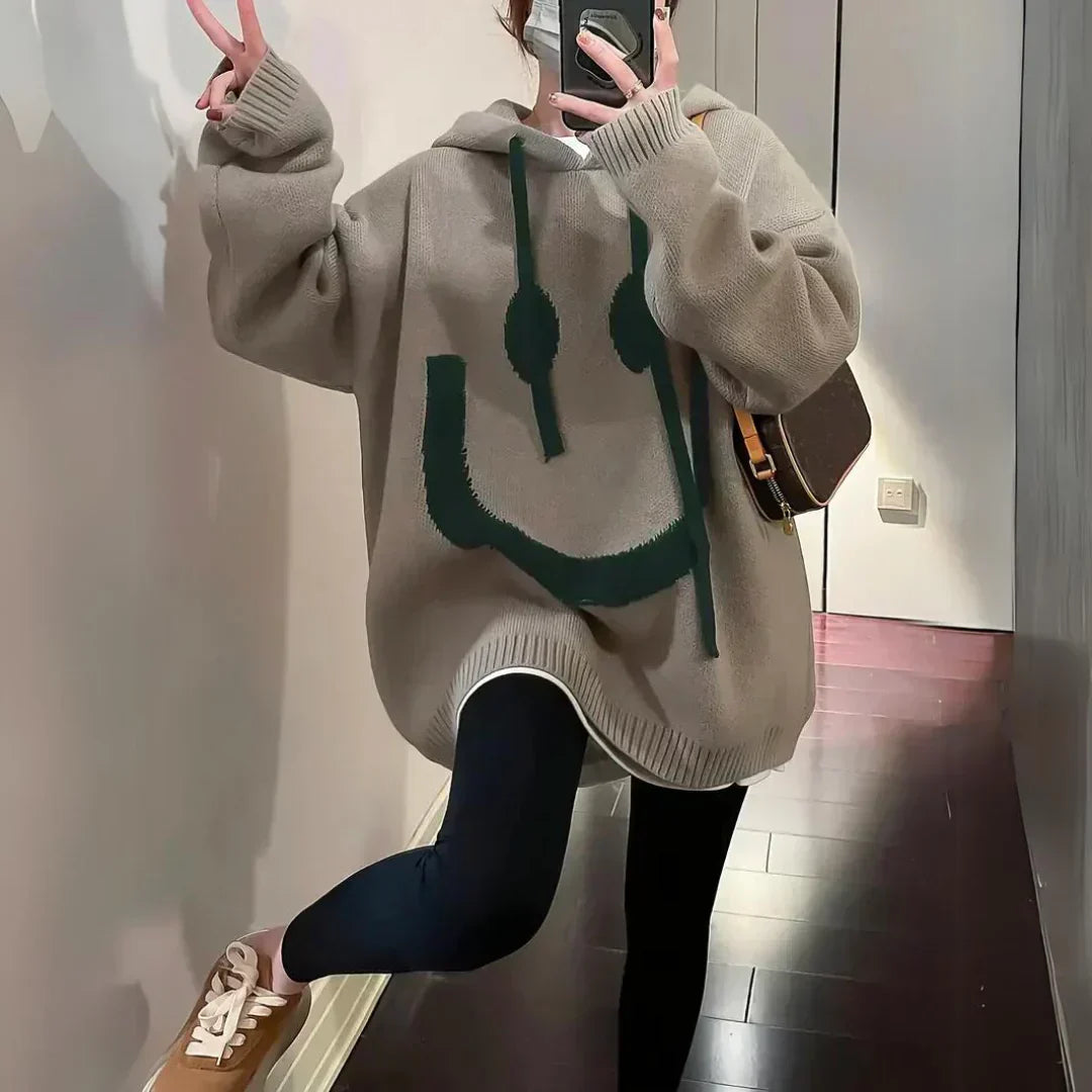 WW | langer Smiley Pullover für Frauen