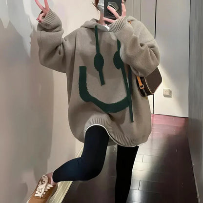 WW | langer Smiley Pullover für Frauen